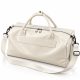 Off white leather duffle bag