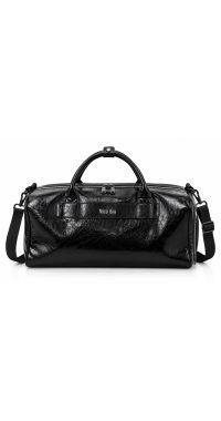 Black leather duffle bag Black leather duffle bag