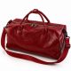 Burgundy leather duffle bag