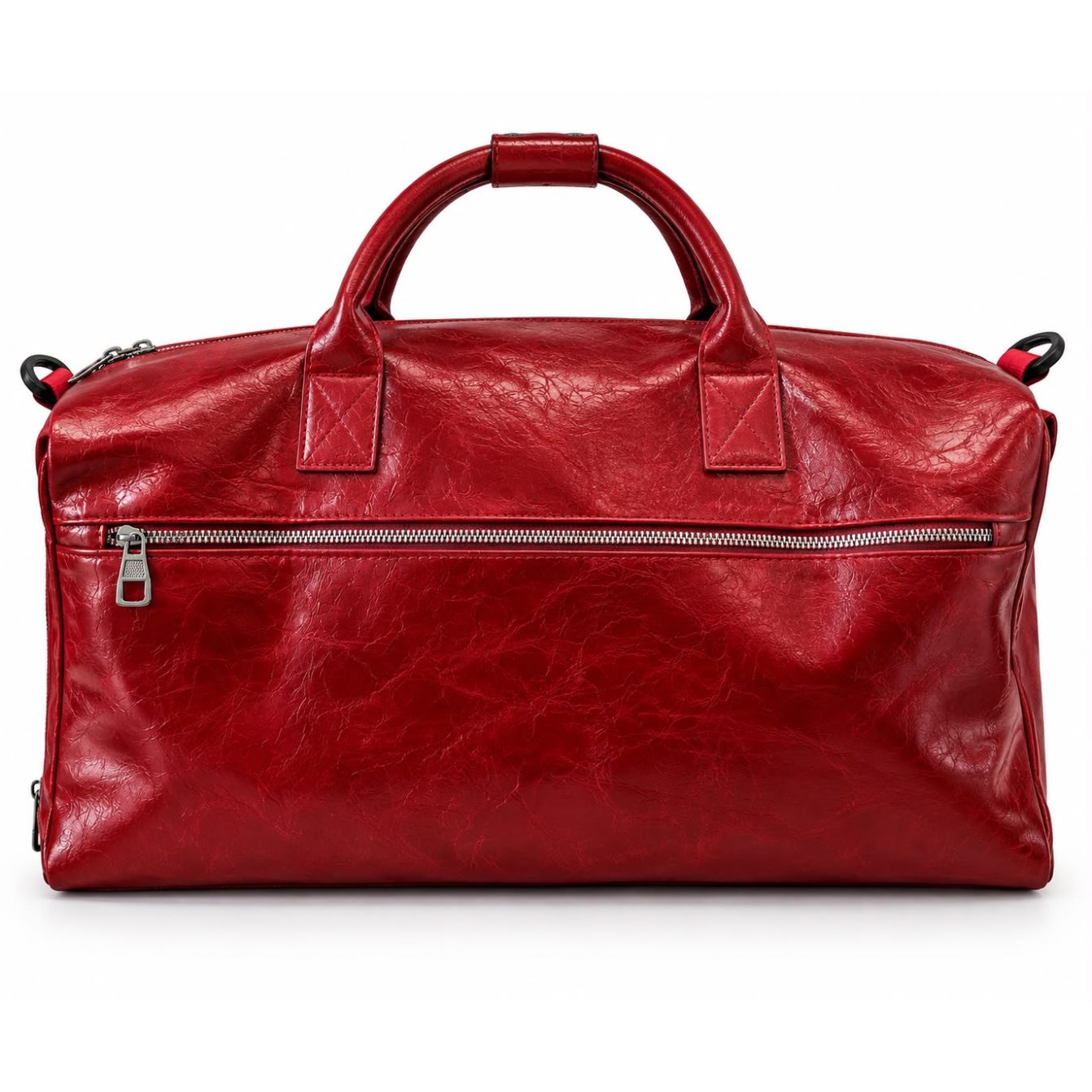 Burgundy leather duffle bag