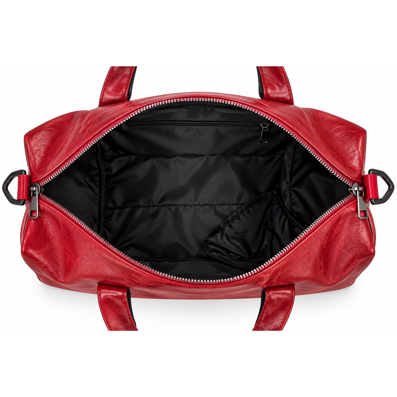 Burgundy leather duffle bag