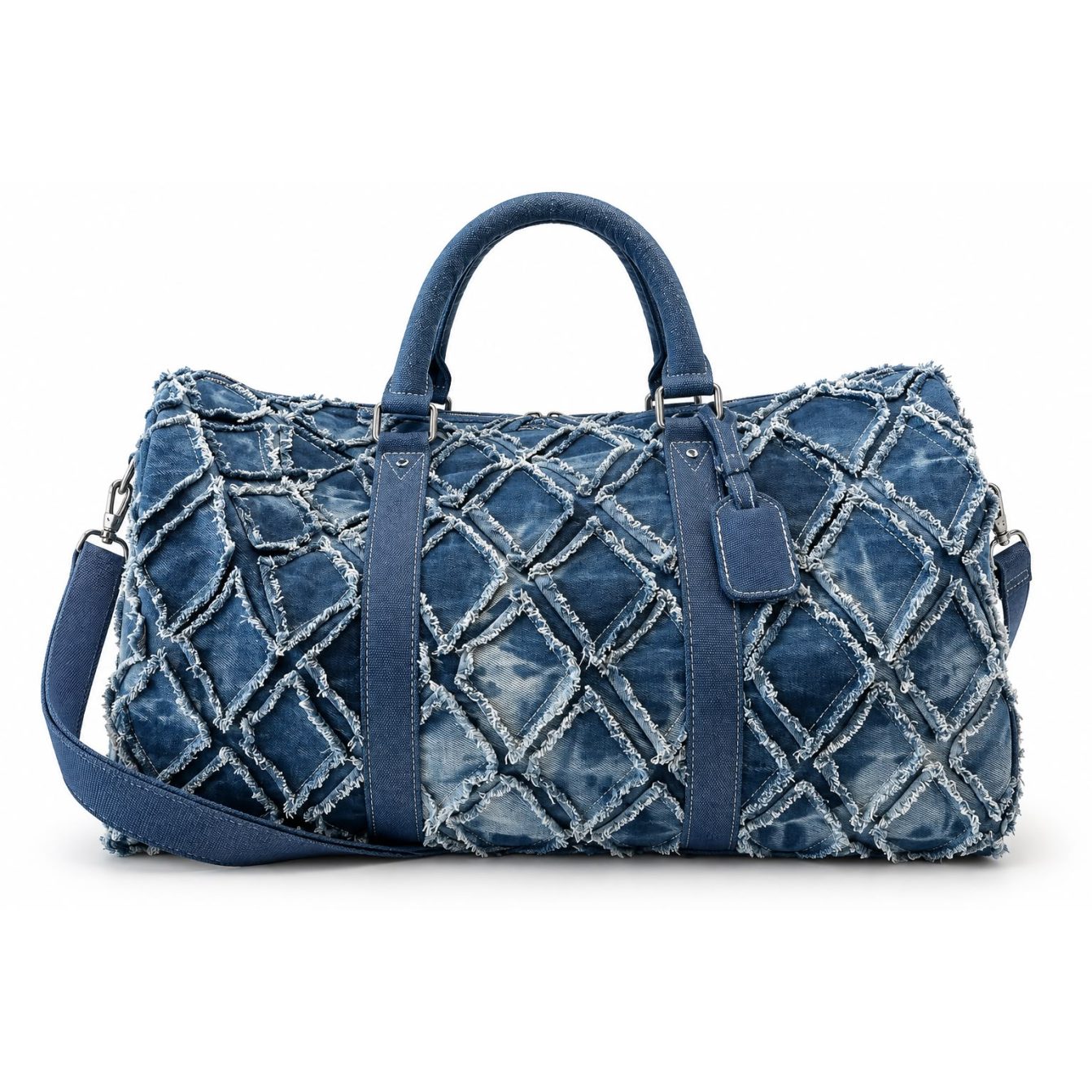 Blue jeans duffle bag