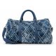 Blue jeans duffle bag