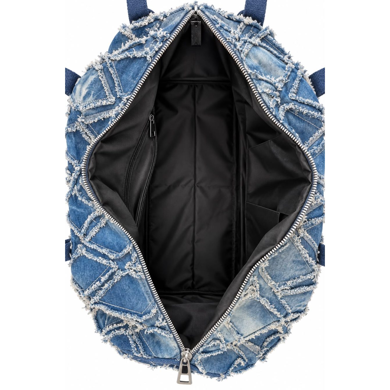 Blue jeans duffle bag