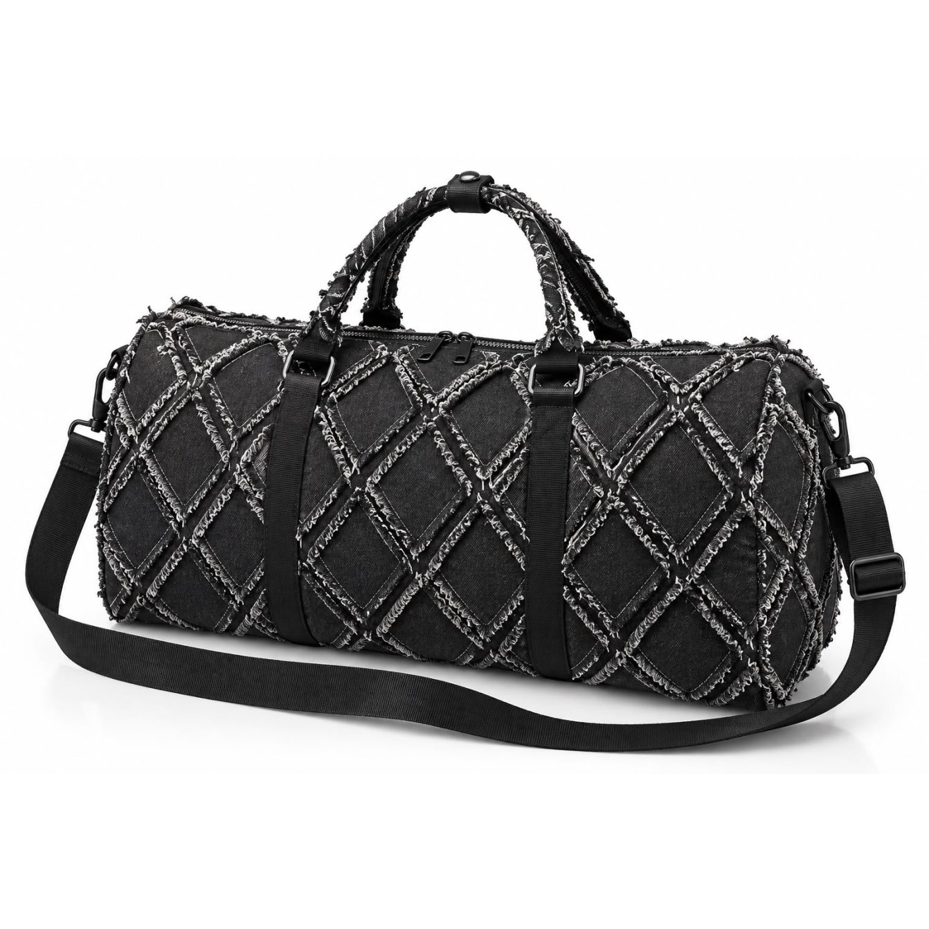 Black jeans duffle bag