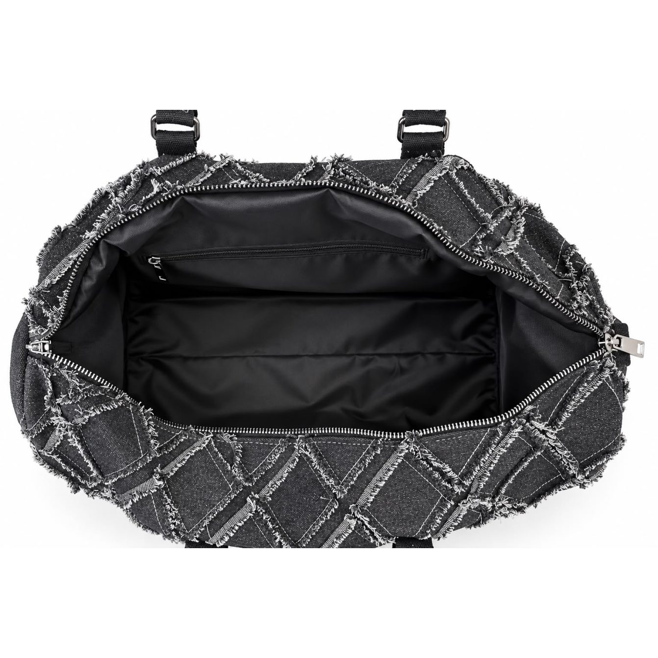 Black jeans duffle bag