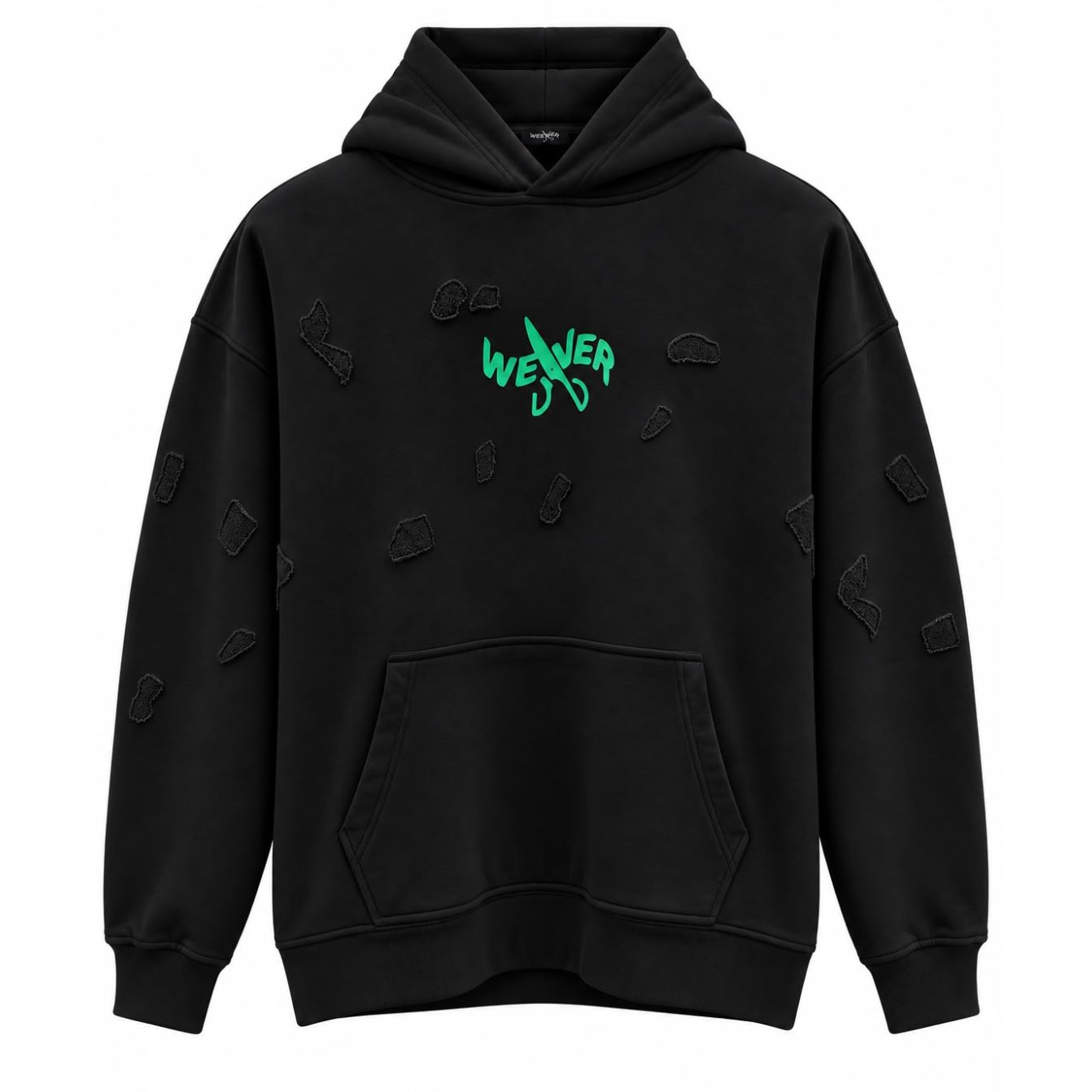 Slotted hoodie - Black 07
