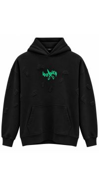 Slotted hoodie - Black 07