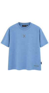 Plain T-shirt with zigzag logo - Baby Blue