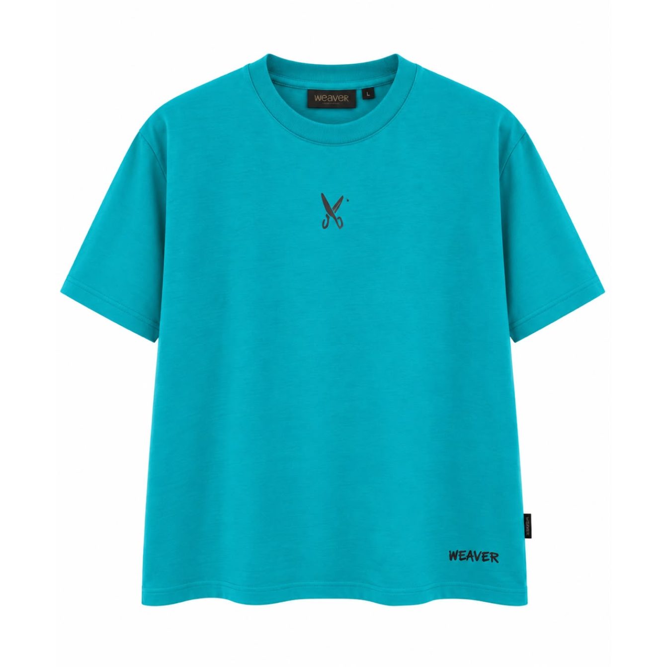 Plain T-shirt with zigzag logo - Turquoise