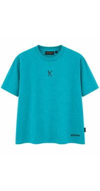 Plain T-shirt with zigzag logo - Turquoise