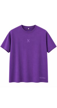 Plain Washed Oversize T-shirt - Purple