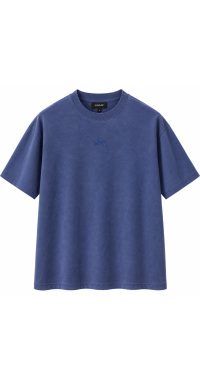 New washed T-shirt-Blue