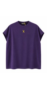 Short Sleeve Over Sized T-shirt - Purple Short Sleeve Over Sized T-shirt - Purple