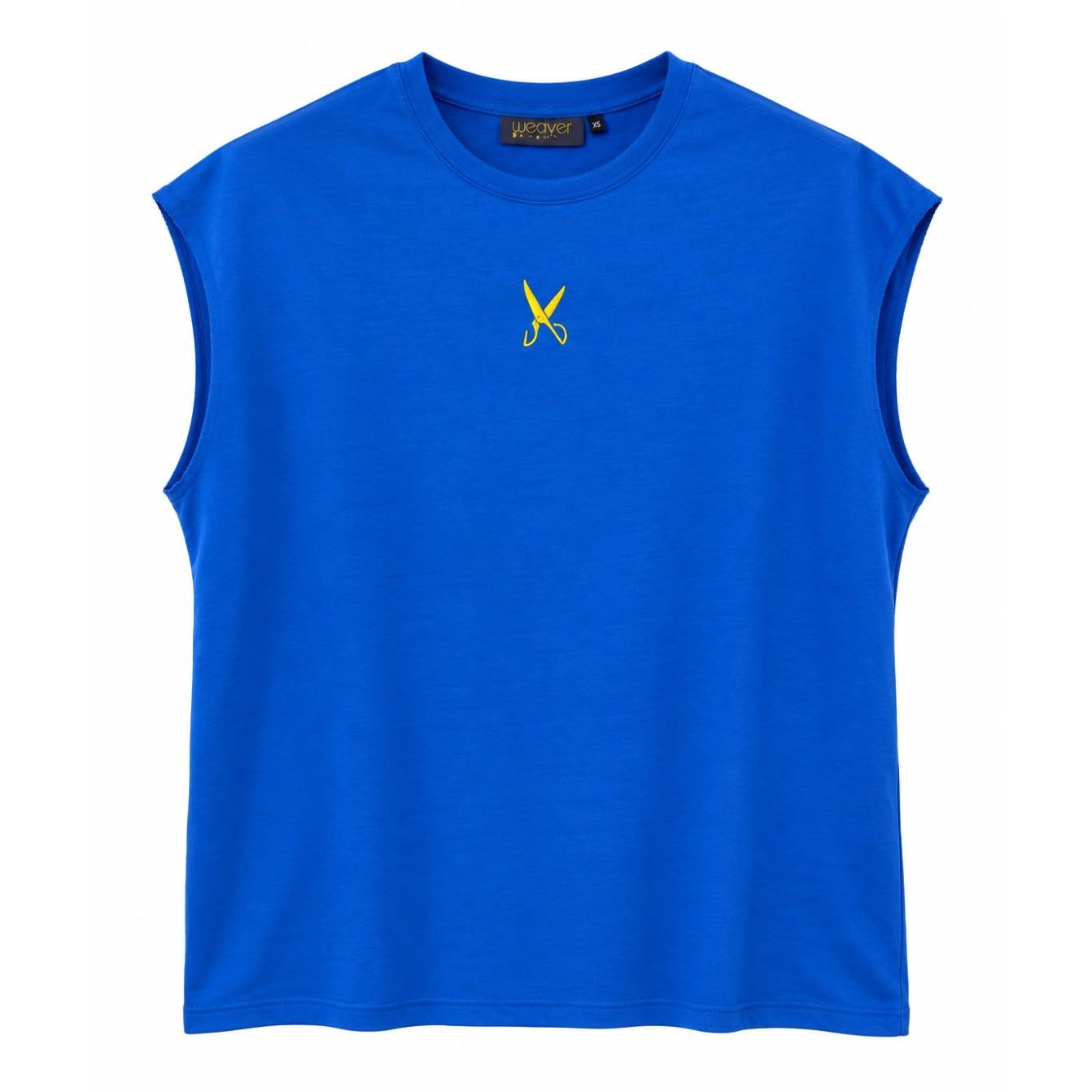 Short Sleeve Over Sized T-shirt - Blue/Yellow