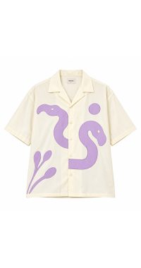 Unisex shirt-Light yellow-purple - Boxy