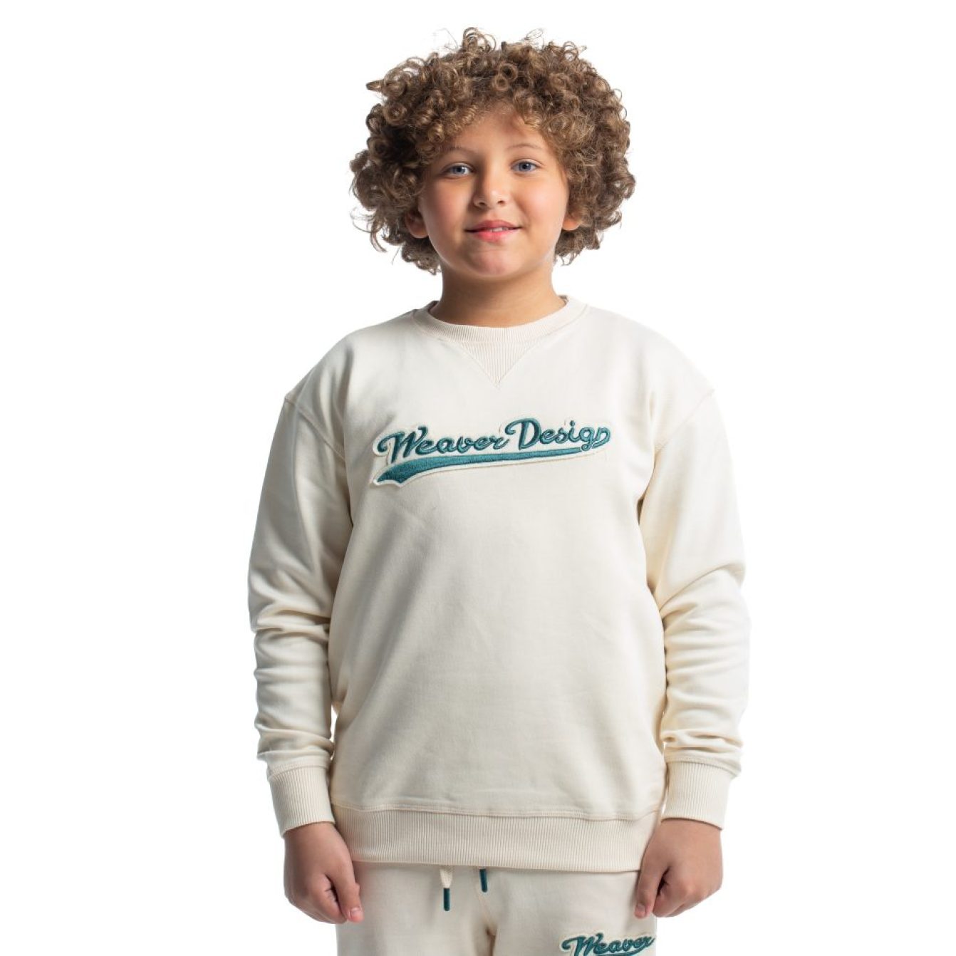 Kids Sweatshirt oversize - Beige / Green