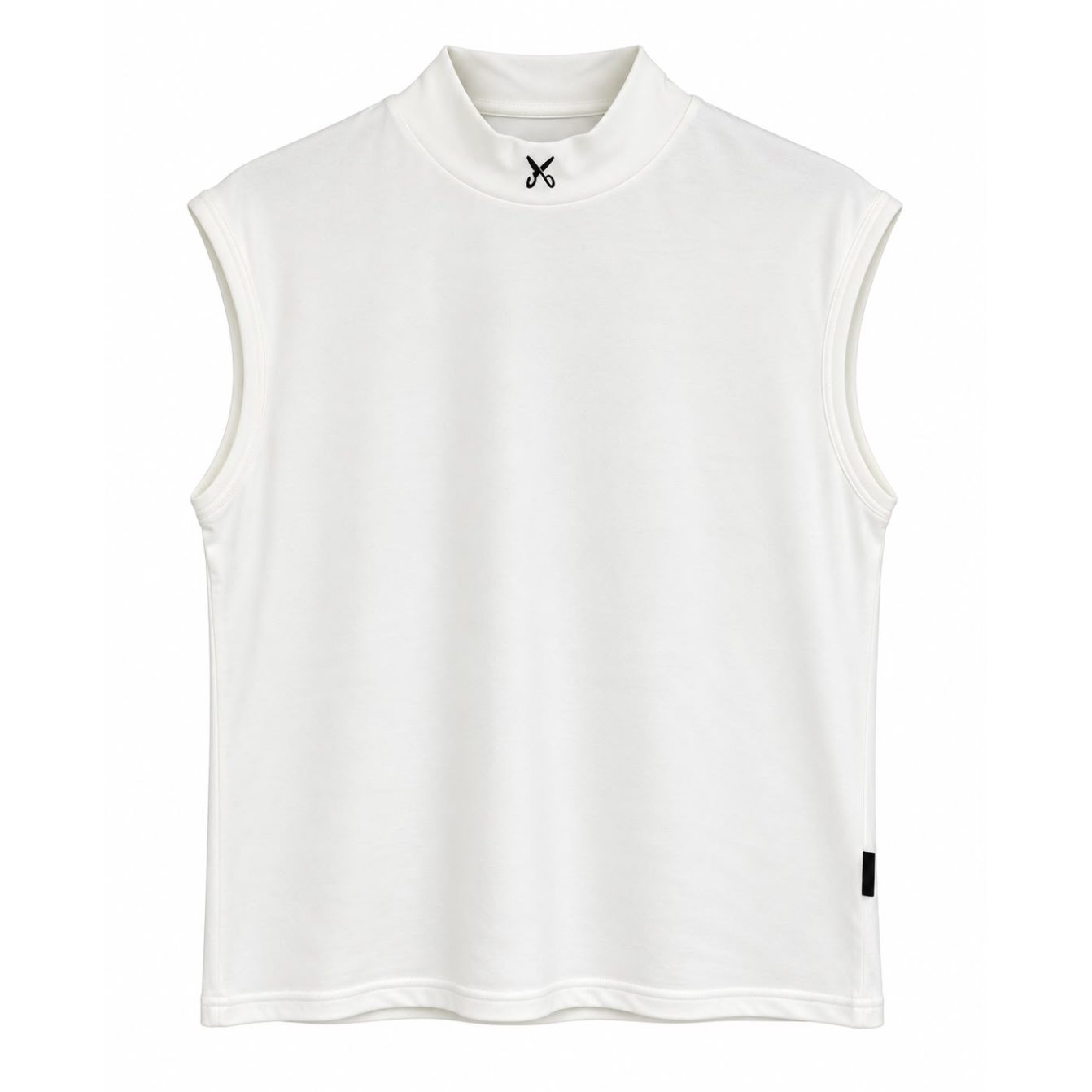 Plain Short Sleeve with Turtleneck - Off white