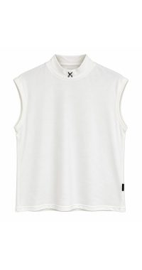 Plain Short Sleeve with Turtleneck - Off white