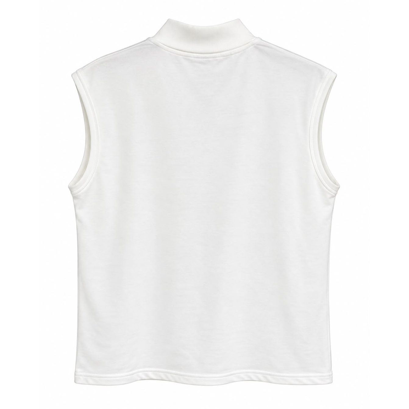 Plain Short Sleeve with Turtleneck - Off white