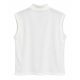 Plain Short Sleeve with Turtleneck - Off white