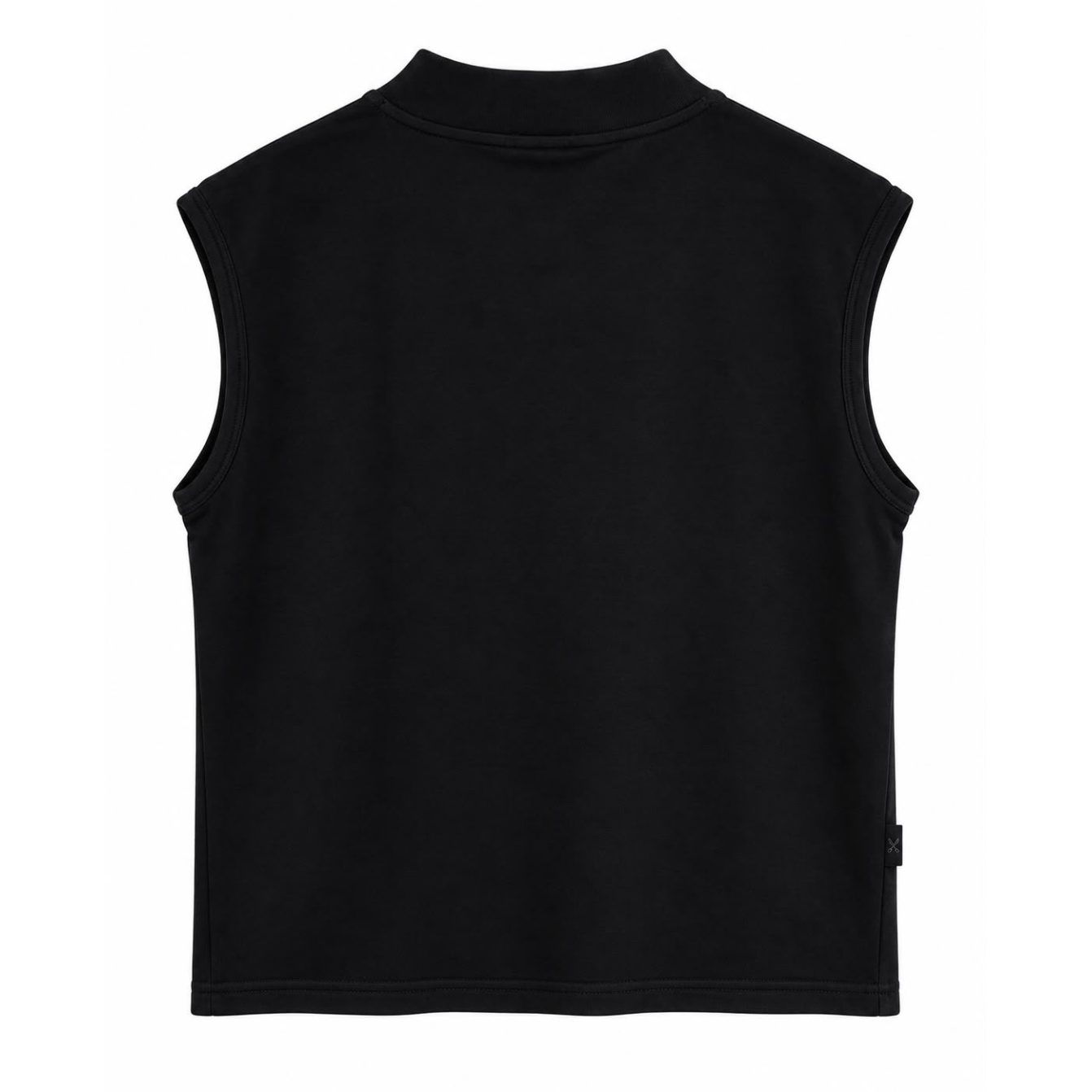 Plain Short Sleeve with Turtleneck - Black