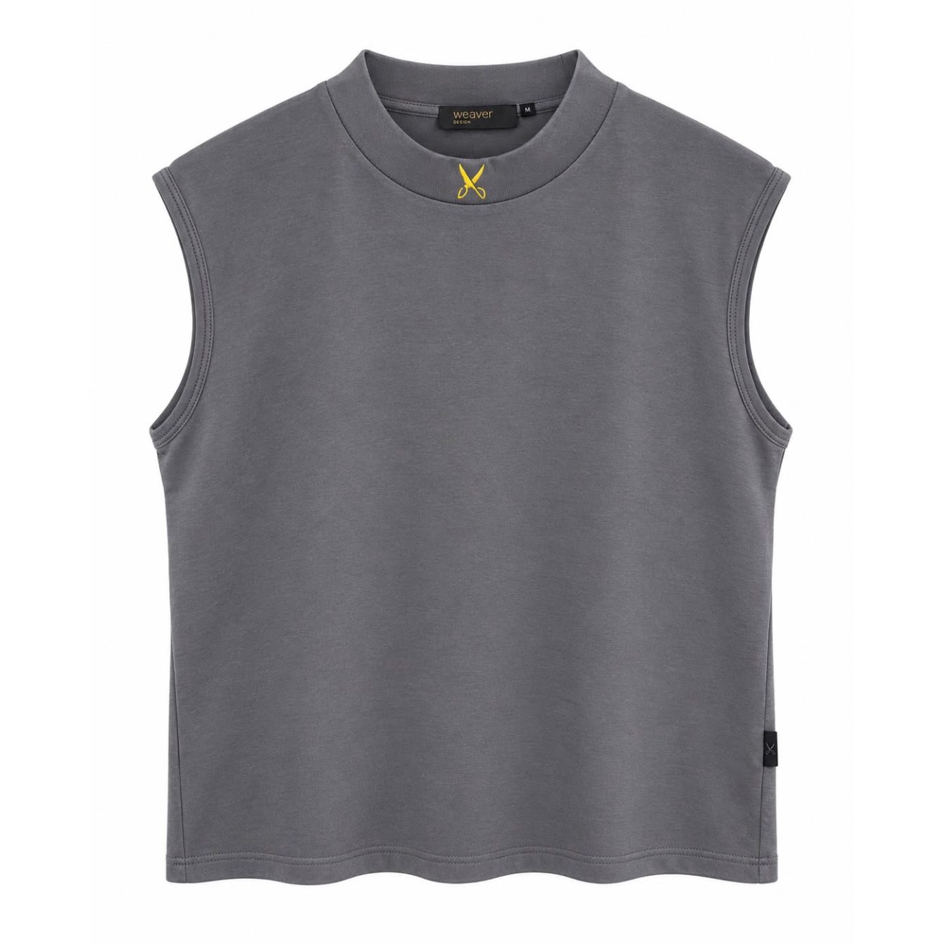 Plain Short Sleeve with Turtleneck - Grey