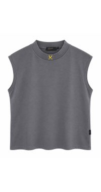 Plain Short Sleeve with Turtleneck - Grey