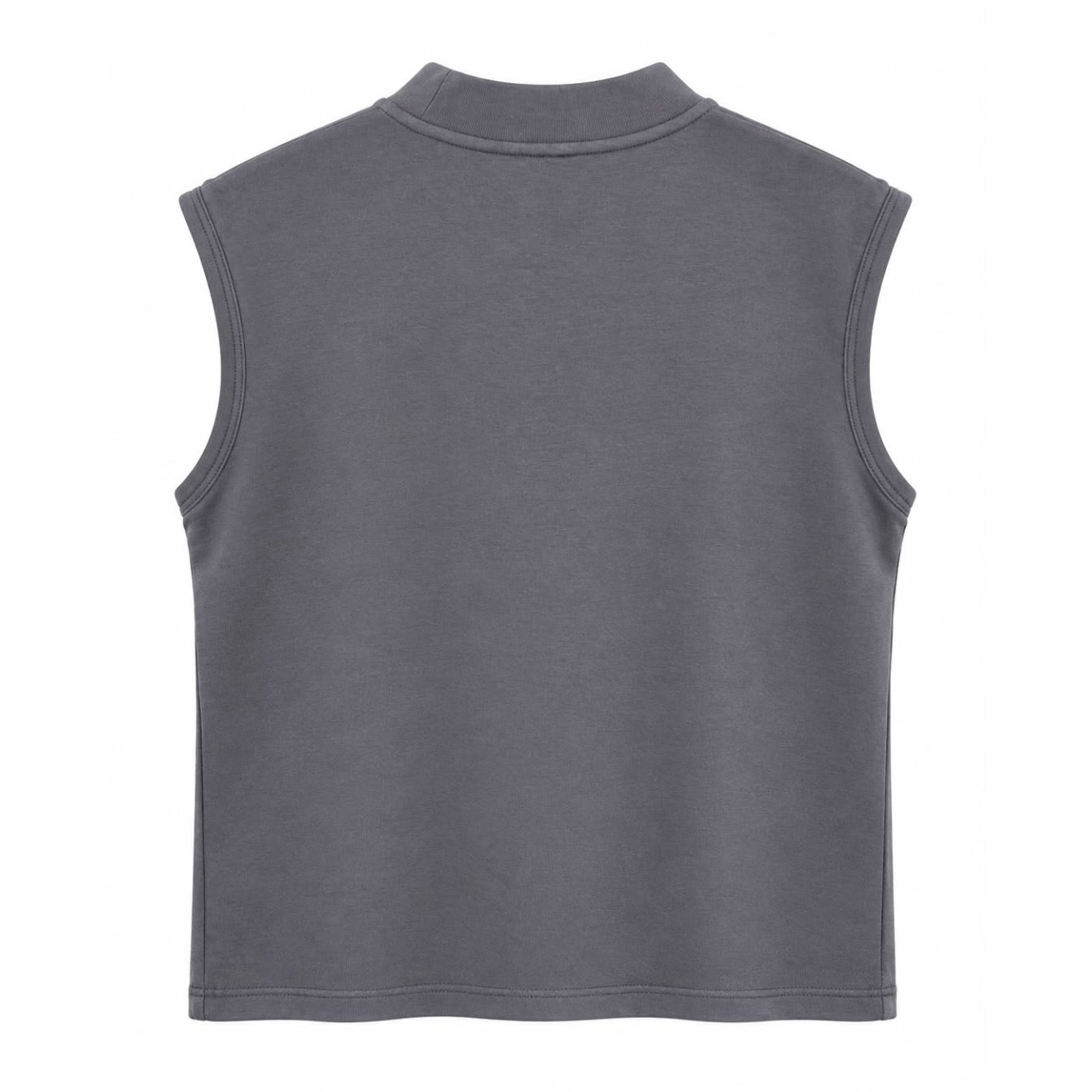 Plain Short Sleeve with Turtleneck - Grey