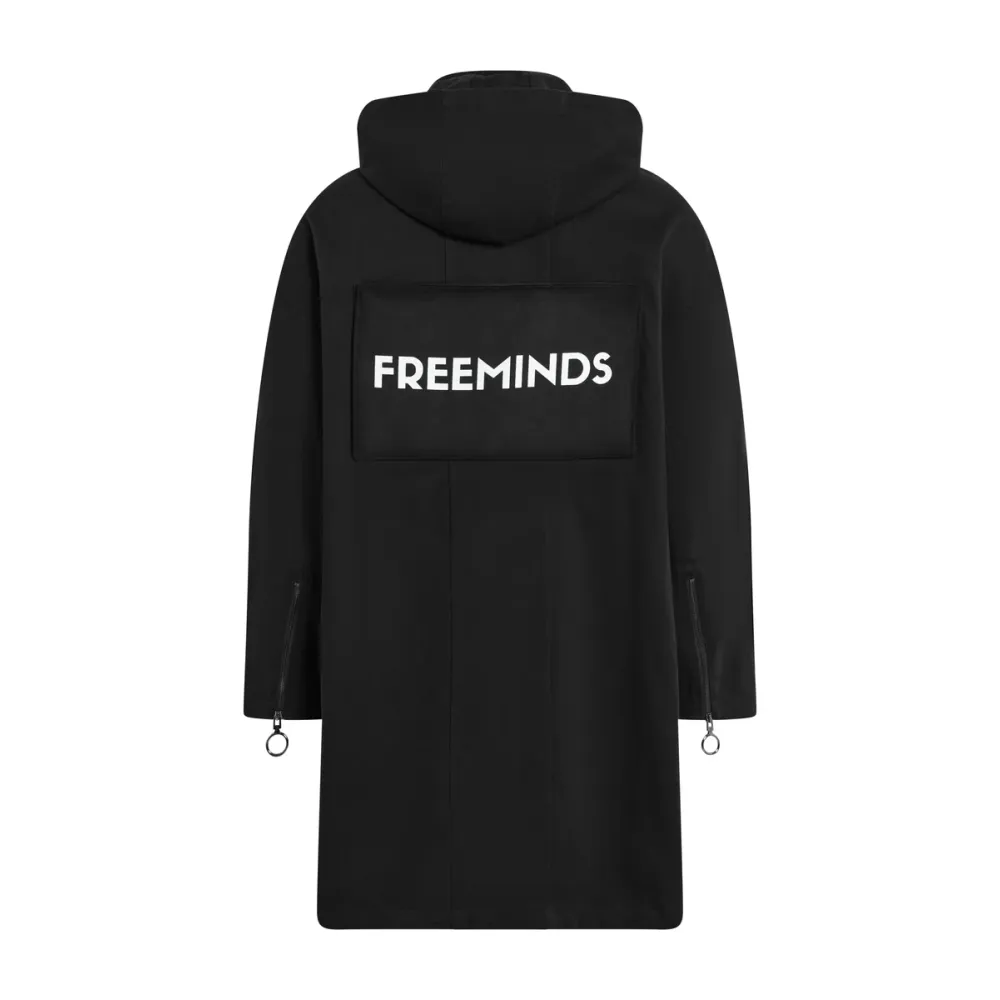 Freeminds - Distressed cotton black parka