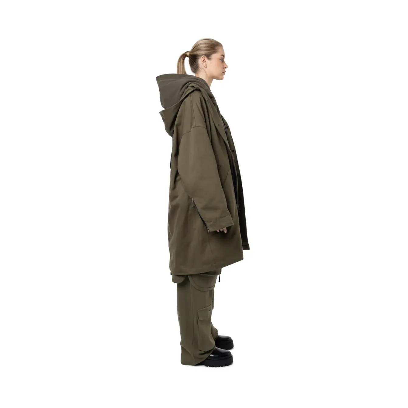 Freeminds - Distressed cotton green navy parka Freeminds - Distressed cotton green navy parka