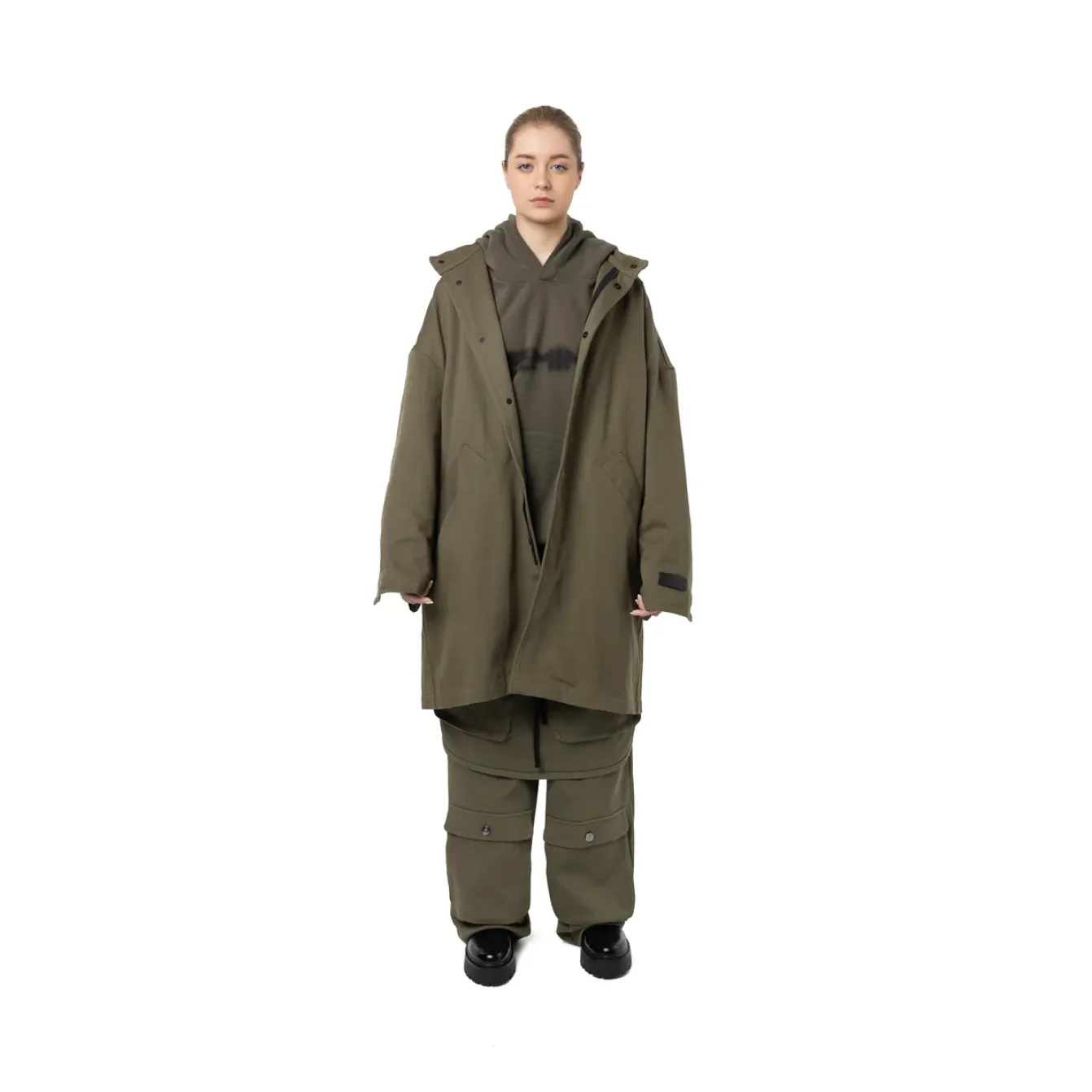 Freeminds - Distressed cotton green navy parka Freeminds - Distressed cotton green navy parka