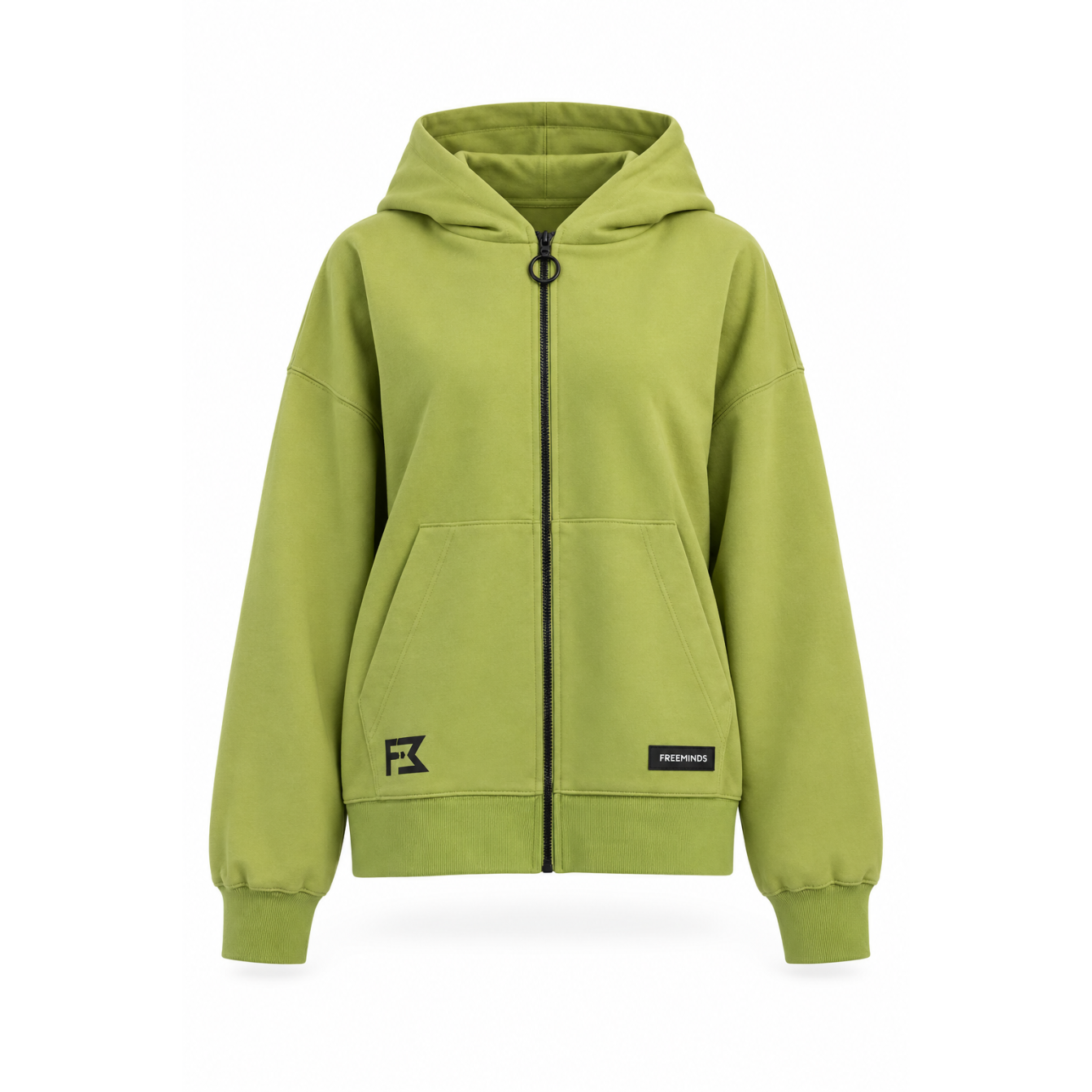 Freeminds - CYBER LIME FLEECE ZIP-UP HOODIE