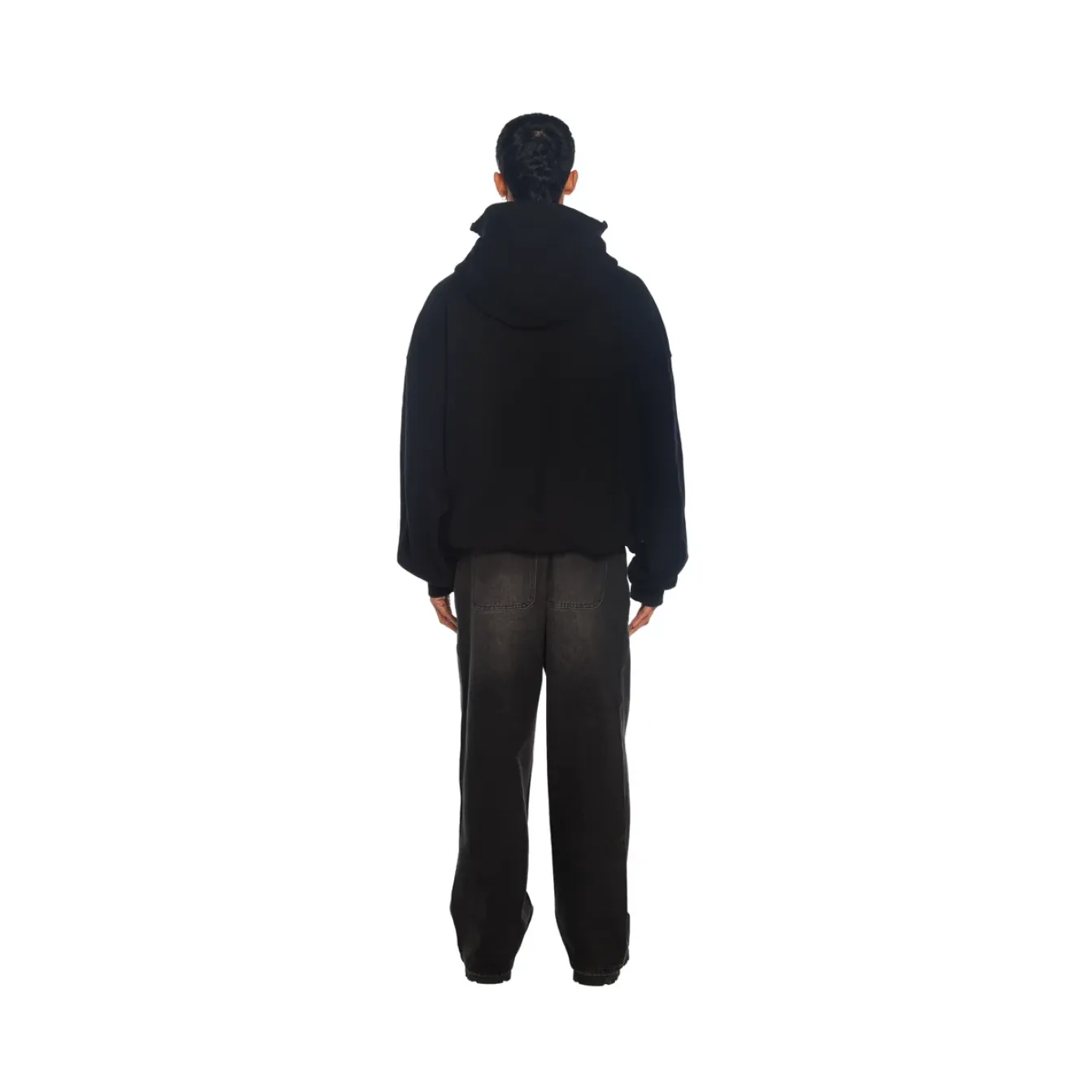 Freeminds Zip Up Washed Black Sweatshirt
