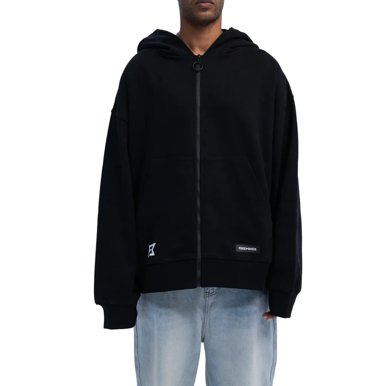 Freeminds - BLACK FLEECE ZIP-UP HOODIE Freeminds - BLACK FLEECE ZIP-UP HOODIE