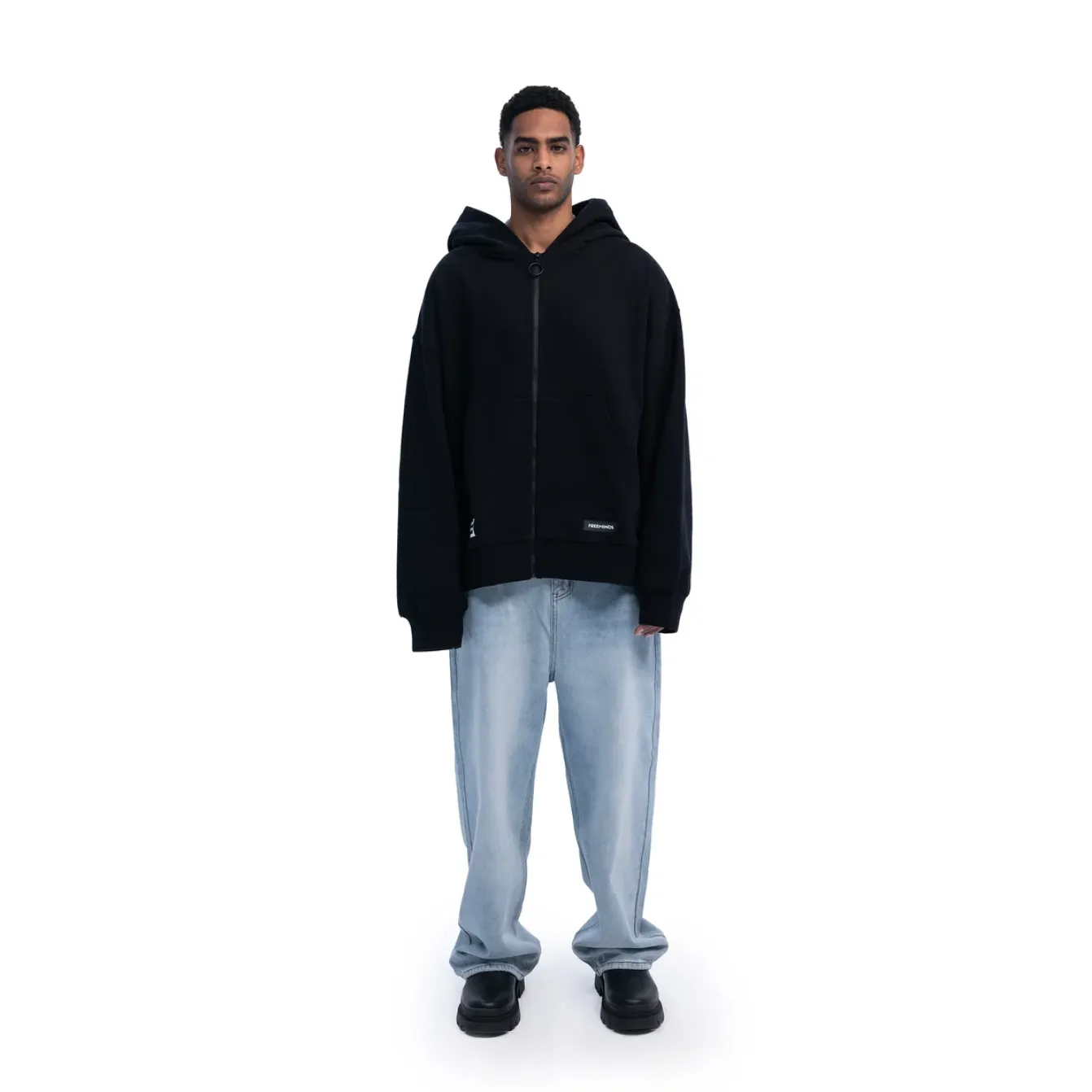 Freeminds - BLACK FLEECE ZIP-UP HOODIE Freeminds - BLACK FLEECE ZIP-UP HOODIE