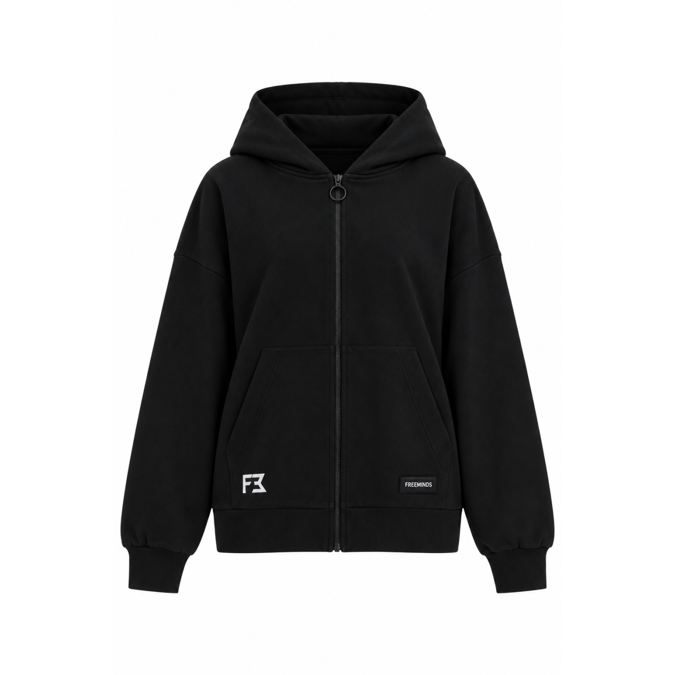 Freeminds - BLACK FLEECE ZIP-UP HOODIE Freeminds - BLACK FLEECE ZIP-UP HOODIE