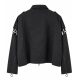 FREEMINDS - UNISEX BLACK ZIP-UP CROPPED JACKET
