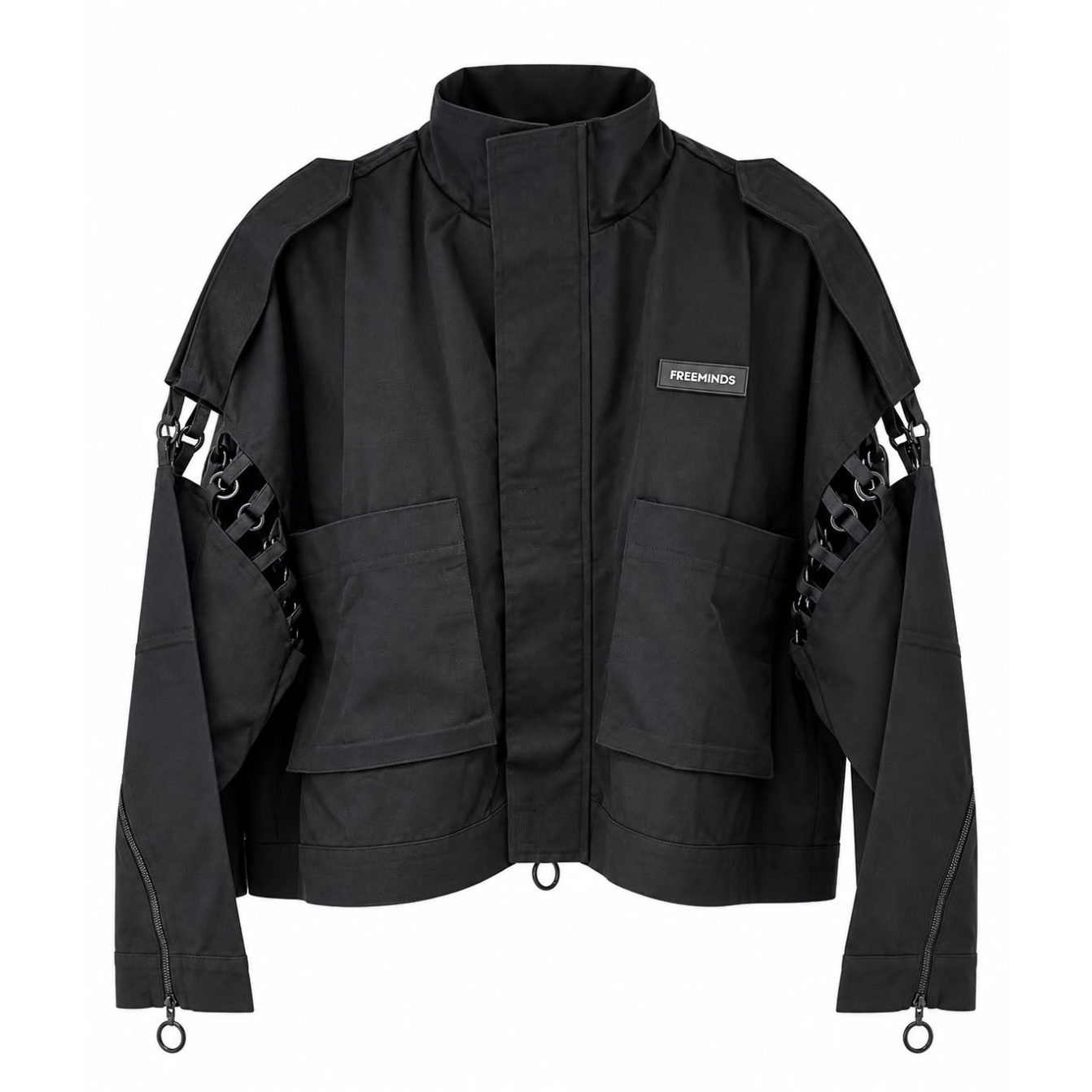 Freeminds - BLACK ZIP-UP CROPPED JACKET