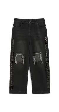 Freeminds Wide leg black denim Jeans
