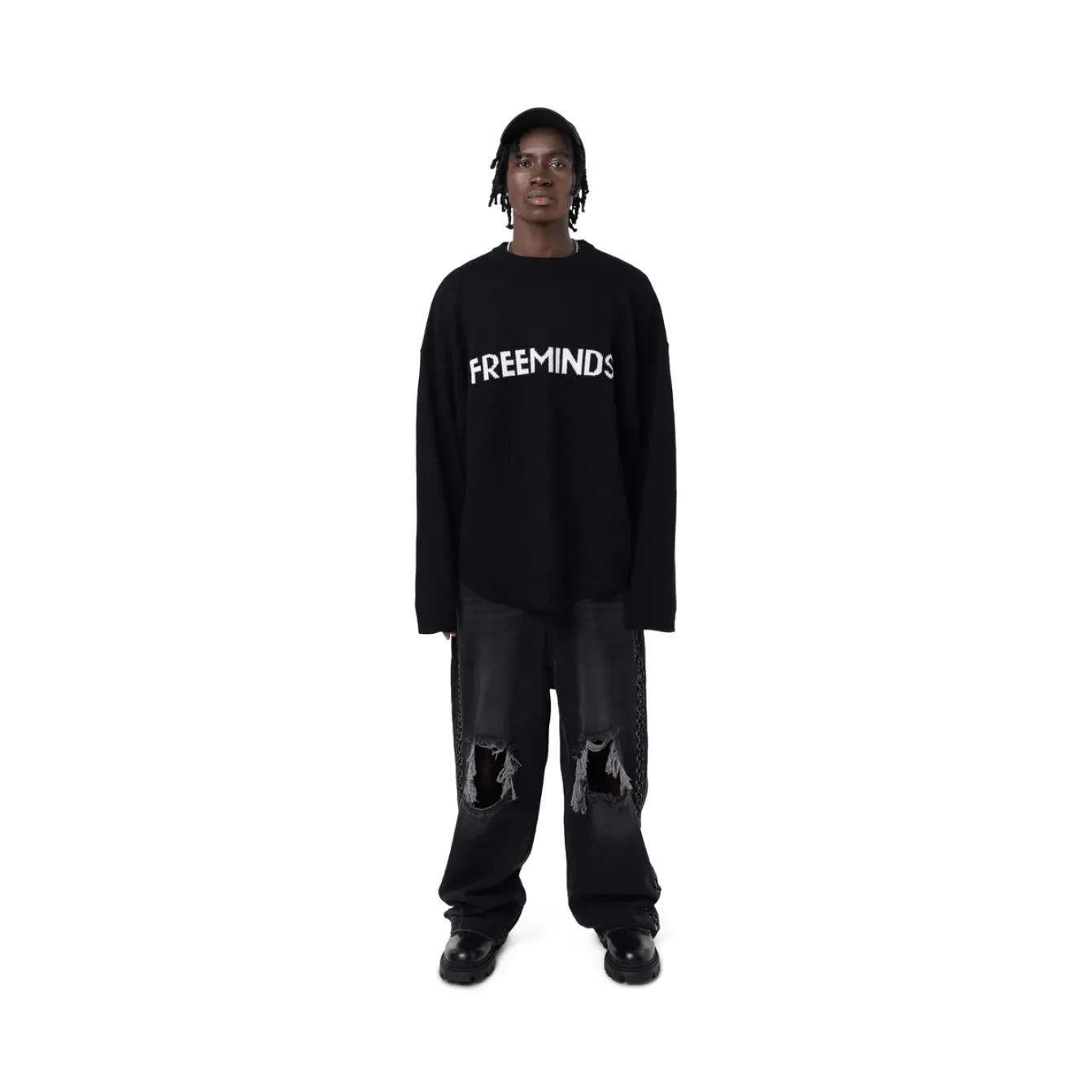 Freeminds Wide leg black denim Jeans Freeminds Wide leg black denim Jeans
