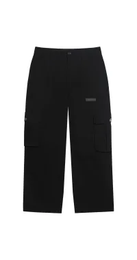 FREEMINDS - WASHED BLACK CARGO PANTS