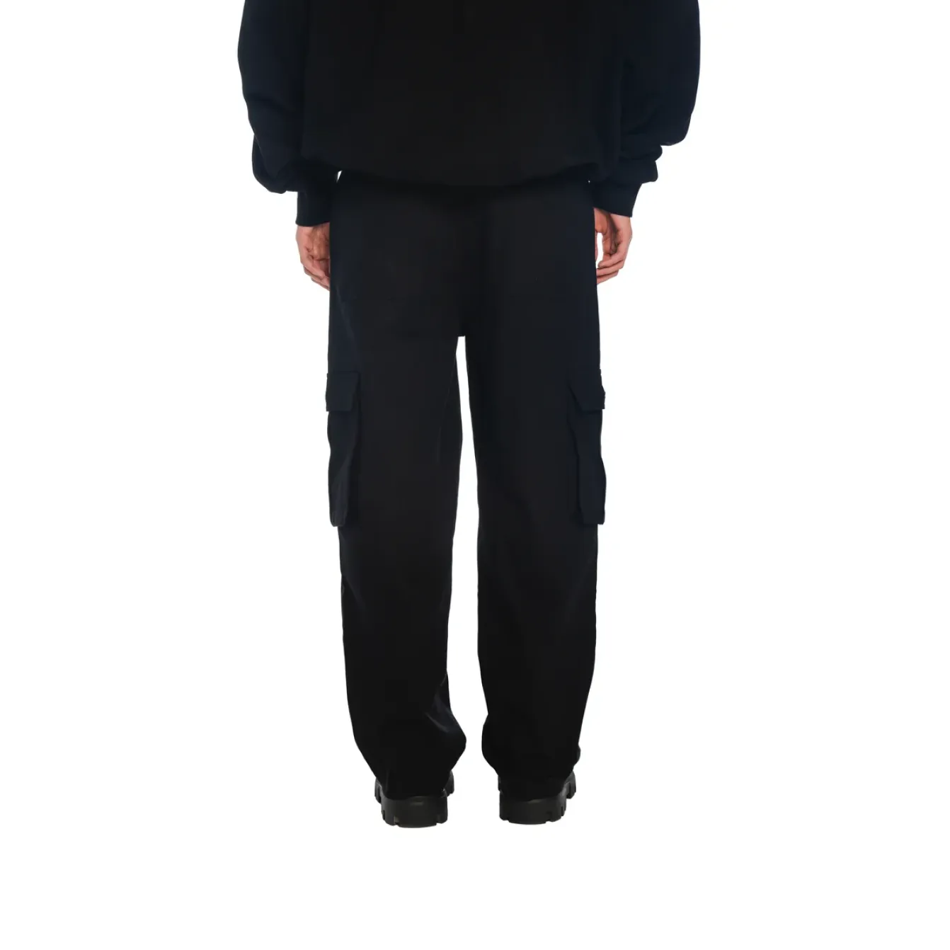 FREEMINDS - WASHED BLACK CARGO PANTS FREEMINDS - WASHED BLACK CARGO PANTS
