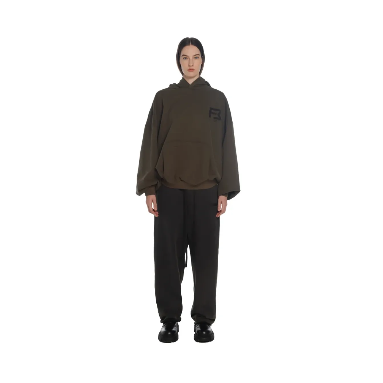 Freeminds - Wide Leg Washed Black Sweatpants