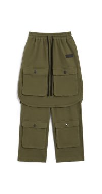 Freeminds  - green navy Layered cargo sweatpant