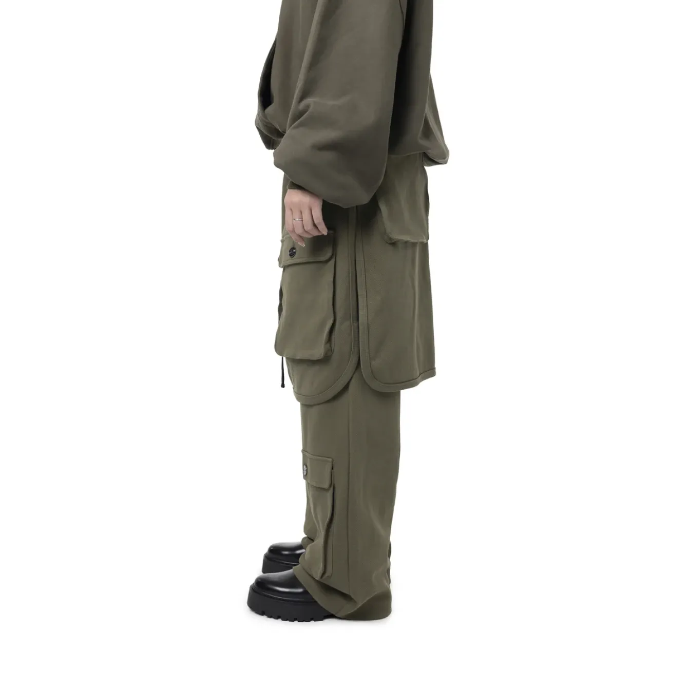 Freeminds - green navy Layered cargo sweatpant Freeminds - green navy Layered cargo sweatpant