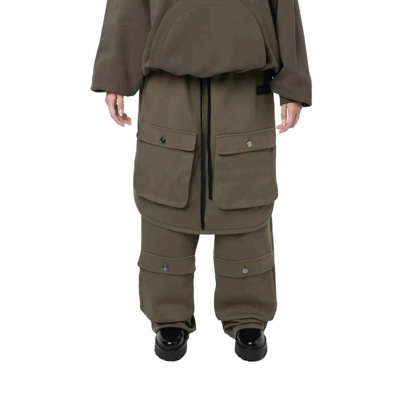 Freeminds - green navy Layered cargo sweatpant Freeminds - green navy Layered cargo sweatpant