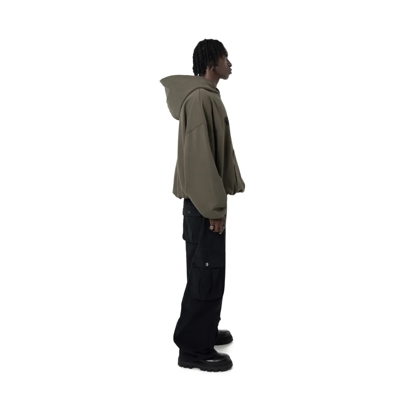 Freeminds - Fleece green navy hoodie