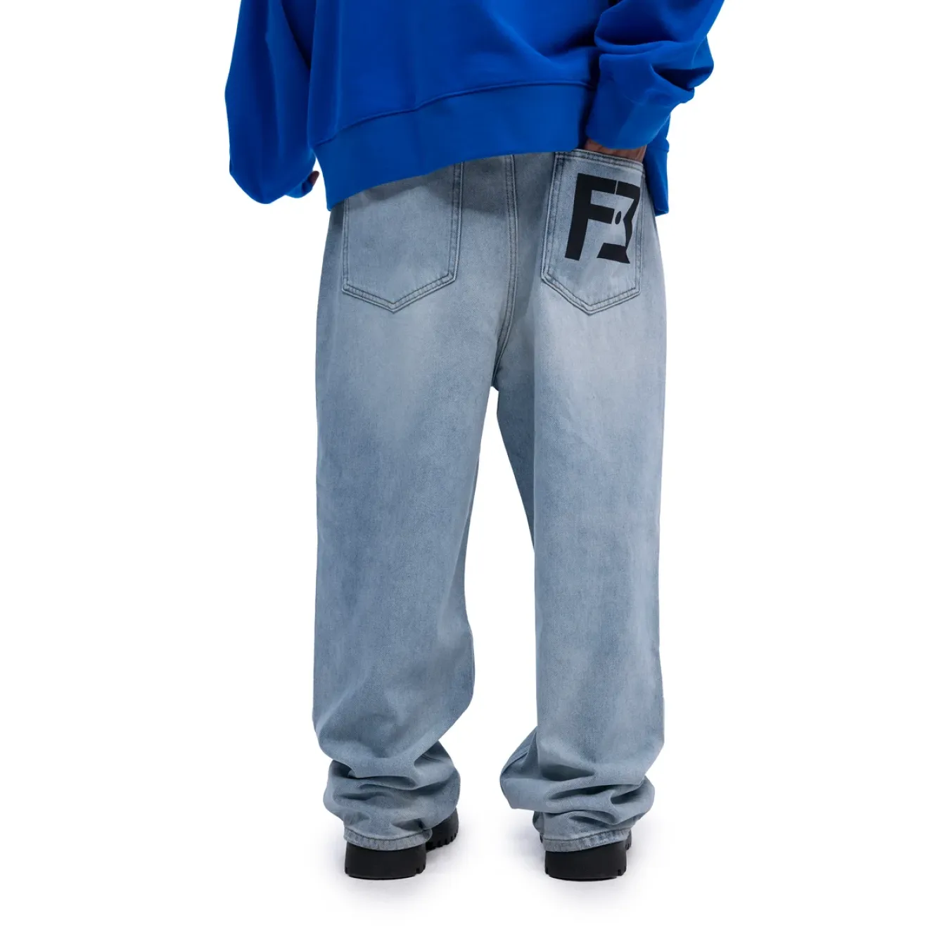 FADED EFFECT STRAIGHT LEG JEANS - FREEMINDS