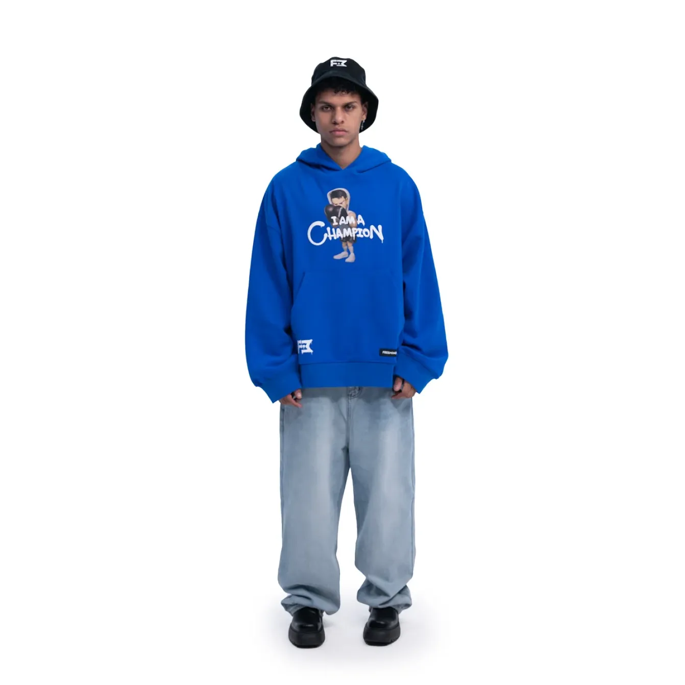 Freeminds - BLUE I AM A CHAMPION OVERSIZED HOODIE Freeminds - BLUE I AM A CHAMPION OVERSIZED HOODIE
